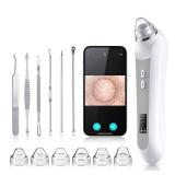 Blackhead Remover Vacuum, Black Head Remover for Face with Camera, Pore Vacuum for Men and Women, USB Interface Type Blackhead Remover Tools, 6 Suction Heads & 3 Adjustment Modes (Grey)