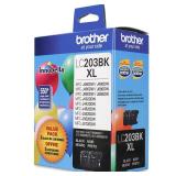 Brother Genuine High Yield Black Ink Cartridges, LC2032PKS, Replacement Black Ink Two Pack, Includes 2 Cartridges of Black Ink, Page Yield Up To 550 Pages/Cartridge, LC203