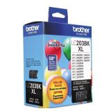 Brother Genuine High Yield Black Ink Cartridges, LC2032PKS, Replacement Black Ink Two Pack, Includes 2 Cartridges of Black Ink, Page Yield Up To 550 Pages/Cartridge, LC203