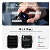 JeeJTek Smart Watch, 1.83' HD Smartwatch for Men Women (Answer/Make Calls), Fitness Watch with 100+ Sport Modes, IP68 Waterproof/Heart Rate/Sleep Monitor, Activity Trackers for iOS/Android (Black)