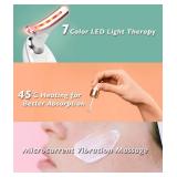 Fastaid Red-Light-Therapy-for-Face and Neck, Red Light Therapy Wand, 7 Color Led Face Neck Massager for Skin Care, White