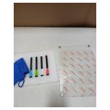 Dry Erase Marker Set with Cleaning Cloth and Board