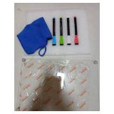 Dry Erase Marker Set with Cleaning Cloth and Board