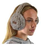 C.C Soft Winter Warm Adjustable Headband Ear Warmer Earmuffs, Sherpa Dark Camel