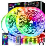 Leeleberd Led Lights for Bedroom 100 ft (2 Rolls of 50ft) Music Sync Color Changing RGB Led Strip Lights with Remote App Control Bluetooth Led Strip, Lights for Room Home Kitchen Party Decor