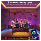 Leeleberd Led Lights for Bedroom 100 ft (2 Rolls of 50ft) Music Sync Color Changing RGB Led Strip Lights with Remote App Control Bluetooth Led Strip, Lights for Room Home Kitchen Party Decor