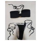 Women's Black String Bikini Small