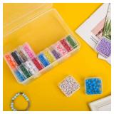 Bead Organizer Box, 30pcs Small Clear Plastic Storage Containers, Craft Storage Box Features Hinged Lid and Labels, Mini Boxes for Bracelets, Jewelry, Diamonds, Clay Beads, Screws, Seeds, Small Parts