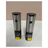 CAISIMIKI Electric Salt and Pepper Grinder Set Rechargeable Automatic Pepper Mill Grinder Stainless Steel Kitchen Gadgets Adjustable Coarseness Shakers, One Hand Operation, 2 Pack