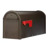 Architectural Mailboxes Franklin Post Mount Mailbox Bronze: Locking Outside Steel Mailbox, Dark Yellow, No Assembly Required