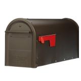 Architectural Mailboxes Franklin Post Mount Mailbox Bronze: Locking Outside Steel Mailbox, Dark Yellow, No Assembly Required