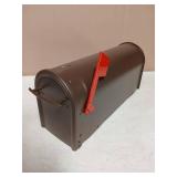 Architectural Mailboxes Franklin Post Mount Mailbox Bronze: Locking Outside Steel Mailbox, Dark Yellow, No Assembly Required