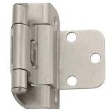 Amerock 3/8in (10 mm) Inset Self-Closing Partial Wrap Satin Nickel Hinge - 28 Pack