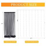 Fomcet Black Tulle Backdrop Curtains with Lights String 10FT X 8FT Sheer Curtain with Lights Tulle Curtains Backdrop for Wedding Birthday Party Baby Shower Photo Shoot (2 Panels 5x8FT)