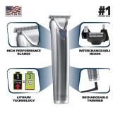 Wahl USA Stainless Steel Lithium Ion 2.0+ Beard Trimmer for Men - Electric Shaver & Nose Ear Trimmer - Rechargeable All in One Men's Grooming Kit - Model 9864SS - Retail: $87.18