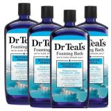 Dr Teal's Foaming Bath with Pure Epsom Salt, Restorative Minerals with Magnesium, Potassium, Zinc & Essential Oils, 34 fl oz (Pack of 4)