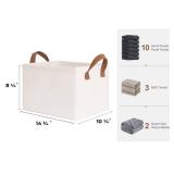 StorageWorks Storage Bins, Shelves Baskets for Organizing, Fabric Closet Organizers with Handles, Metal Frame, Natural Color, 2-Pack