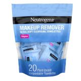 Neutrogena Makeup Remover Wipes Singles, Individually Wrapped Face Wipes, Daily Facial Cleanser Towelettes, Gently Removes Oil & Makeup, Alcohol-Free Makeup Wipes, 20 ct