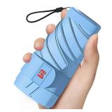 Moorrlii Travel Mini Umbrella for Purse With Case-Small Compact UV Umbrella Protection Sun-Lightweight Tiny Pocket Umbrella with Case for Women, Girls