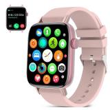 1.90'' with Smart Watch(Answer/Make Calls),Smart Fitness Tracker Watches for Android/iOS Phones,Bluetooth Call and Text Message/Sleep Monitor/Heart Rate/Step Counter Android Smartwatch for Women Men