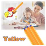 Kid Stylus Pen for All Ages Crayon Stylus Pencil Shape Universal Capacitive Stylus Compatible with iPad/iPhone/Android/Kindle/Samsung/Microsoft/Tablet-Yellow