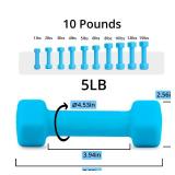 Portzon Weights Dumbbells 10 Colors Options Compatible with Set of 2 Neoprene Dumbbells Set,1-15 LB, Anti-Slip, Anti-roll, Hex Shape Blue