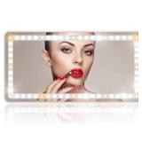 Car Vanity Mirror, Rechargeable Makeup Car Visor Mirror, 60 Leds & 3 Light Modes, Visor Vanity Mirror with Touch on Screen, Shading Cosmetic Mirror, Universal Vanity Mirror for Car Truck Suv(White)