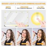 Car Vanity Mirror, Rechargeable Makeup Car Visor Mirror, 60 Leds & 3 Light Modes, Visor Vanity Mirror with Touch on Screen, Shading Cosmetic Mirror, Universal Vanity Mirror for Car Truck Suv(White)