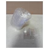 Sawysine 24 Pcs Plastic Clear Serving Bowls with Kitchen Plastic Scoops Salad Serving Bowls Popcorn Scoops Angled Candy Container for Salad Cooking Parties, 210 ml