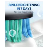 Bymore Electric Toothbrush for Adults,Travel Sonic Toothbrush with 8 Replacement Heads, Ultra Clean Rechargeable Toothbrush Portable One Charge for 330days 5 Modes 2mins Timer-Black