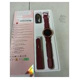 RUXINGX Smart Watches for Women [Make Call/Answer/400+Watch Face] Android Phones iPhone Compatible, Fitness Tracker Watch for Activity Tracker and SmartWatch for Men Christmas Birthday Gifts Burgundy