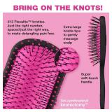 The Knot Dr. hair brush by Conair - Detangling hair brush - Removes Knots and Tangles in wet or dry hair- Black Neon w/Travel Case - Pink