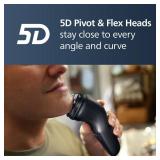 Philips Norelco Shaver 3900 Series, Wet and Dry Electric Shaver, P-Cap, Travel Pouch, Charging Stand, Storm Blue, Model S3341/92 - Retail: $75.33