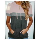 MixShe Women's Tops Summer Clothes Casual Shirts Ladies Hoodies Pullover Short Sleeve Blouse Size XL