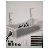 Under Desk Cable Management Tray White, Cable Tray with Clamps for Desk Wire Management