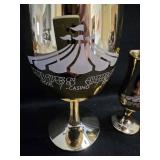 Casino Promotional Gold-Tone Decorative Glasses Set Casino Promotional Gold-Tone Decorative Glasses Set