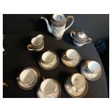 Japanese Dragon Moriage Tea Set - Coffee Pot, Sugar Bowl, Creamer and 5 Cups with Saucers Japanese Dragon Moriage Tea Set - Coffee Pot, Sugar Bowl, Creamer and 5 Cups with Saucers