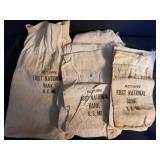 First National Bank K.C. MO Canvas Money Bags First National Bank K.C. MO Canvas Money Bags