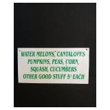 Metal Produce Stand Sign - Farm Fresh Vegetables 5¢ Each Metal Produce Stand Sign - Farm Fresh Vegetables 5¢ Each