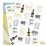 Ovasorve New Years Eve Party Supplies 2025 Temporary Tattoos 40 Gold Silver Foil Styles NYE Party Favors Happy New Years Decorations 2025 NYE Decor