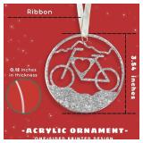 MAPDTWO Bicycle Ornaments - Bicycle Christmas Ornament - Bike Cycling Rider Gifts, Bicycle Enthusiast Gifts for Women, Men, Bike Lovers - Acrylic Ornament - 5 Pack - Retail: $12