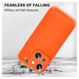 PureVigor Compatible with iPhone 14 case, Liquid Silicone Case Dust Protection Light Slim Thin Soft Lens Protection Phone Case for iPhone 14 Case 6.1 inch for Men and Women - Orange - Retail: $16