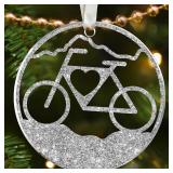 MAPDTWO Bicycle Ornaments - Bicycle Christmas Ornament - Bike Cycling Rider Gifts, Bicycle Enthusiast Gifts for Women, Men, Bike Lovers - Acrylic Ornament - Retail: $12