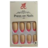 Press on Nails Natural French Manicure Pink Tips 24 Piece Set - Retail: $12