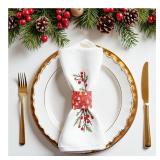 Christmas Napkin Rings,Mingting 100PCS Paper Napkin Bands Self Adhesive for Table Decor Setting Christmas Dinner Party Decoration Holiday Supplies, Red