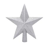 Mini Christmas Tree Top, 13\" Hollow Pentagram Tree Ornament, Insert Christmas Tree Ornament, Christmas Tree Topper for Christmas Decoration or Home Decoration (13\" Silver)