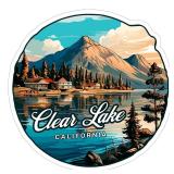 Clear Lake California Sticker Travel Weatherproof Souvenir Decal Vinyl Small Waterproof for Water Bottle Mug Passport Notebook Laptop Computer Phone Car Stickers 4\" ID44990