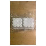 LSLEVA 2 Cavity Heart Bubble Cube Silicone Candle Mold, DIY 3D Geometric Bubble Mold for Candle Making Resin Soap, Overlapping Heart Molds for Valentine