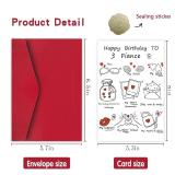 Detuca Cute Birthday Cards Fiance,Funnt Birthday Card & Gifts for Boyfriend,Romantic Card Birthday Cards Him Men