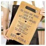 Pack of 3 Personalized Wood Cutting Board with Moving Message EST 2024